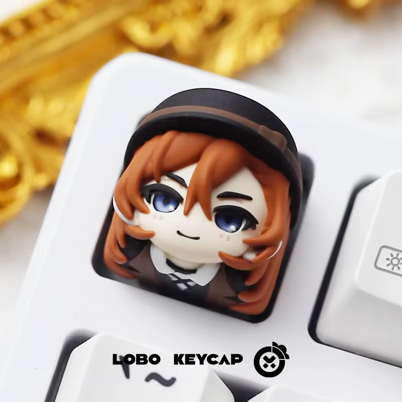 Ajazz Bungo Stray Dogs Tastenkappen Osamu Dazai Chuuya Nakahara Edogawa Ranpo Anime-Figuren aus Harz für Esc-Tasten Multicolor - Bild 3