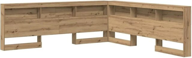 vidaXL Aufbewahrungskopfteil Artisan-Eiche mit integriertem Regal und USB-Ladeport, Farbe: Braun, B/T/H: 180 x 76,5 x 197,5 cm - Bild 1