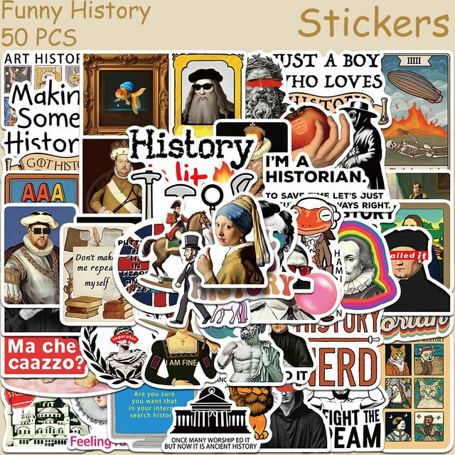 50 Stück lustige Cartoon Aufkleber in Multicolour für Laptop, Telefon und Skateboard, wasserdichte DIY Sticker für Studenten - Bild 1