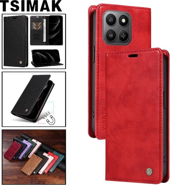 Leder-Flip-Wallet Schutzhülle für Huawei Honor 400, Honor 400 Lite, Honor 400 Smart, Honor 200 Pro und Honor 300 Ultra mit magnetischer Halterung in Braun - Bild 1