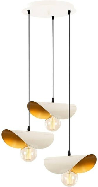 Opviq Pendelleuchte Sivani in Gold und Weiß aus Metall mit 3 E27 Fassungen, B/H/T: 45 x 106 x 45 cm - Bild 1