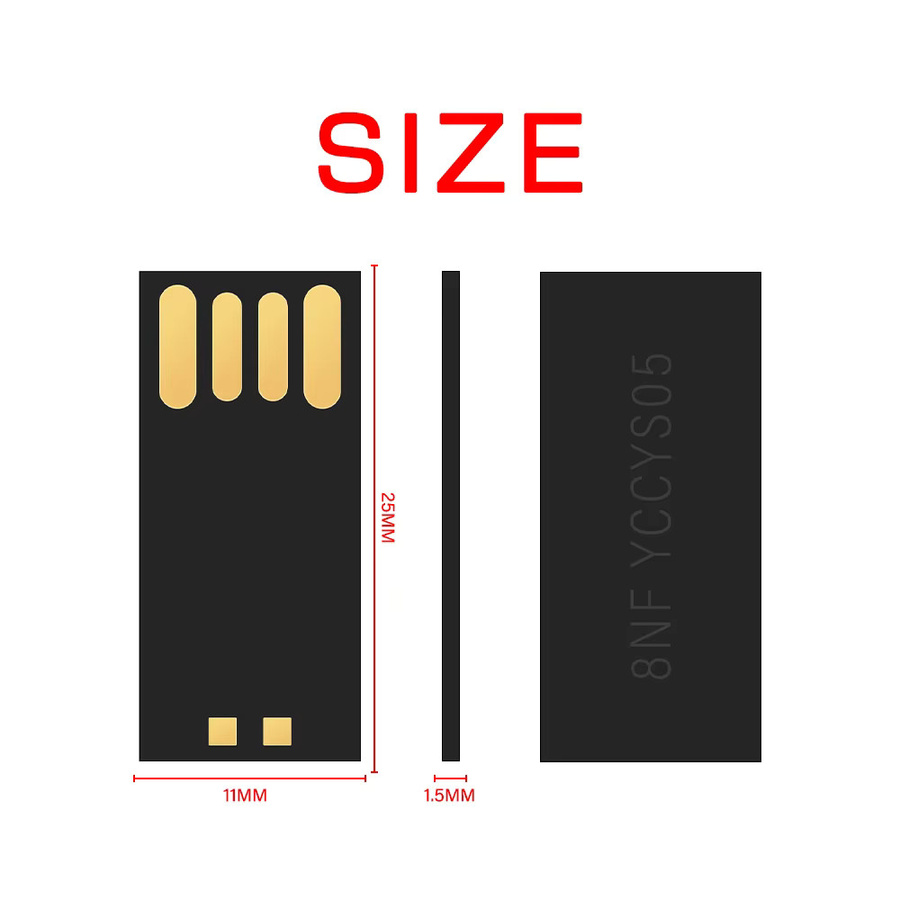 JASTER USB 2.0 Flash Drive Halbfertiger Chip Pen Drive Schwarz B/T/H: 1,5 x 1,1 x 0,14 cm - Bild 2