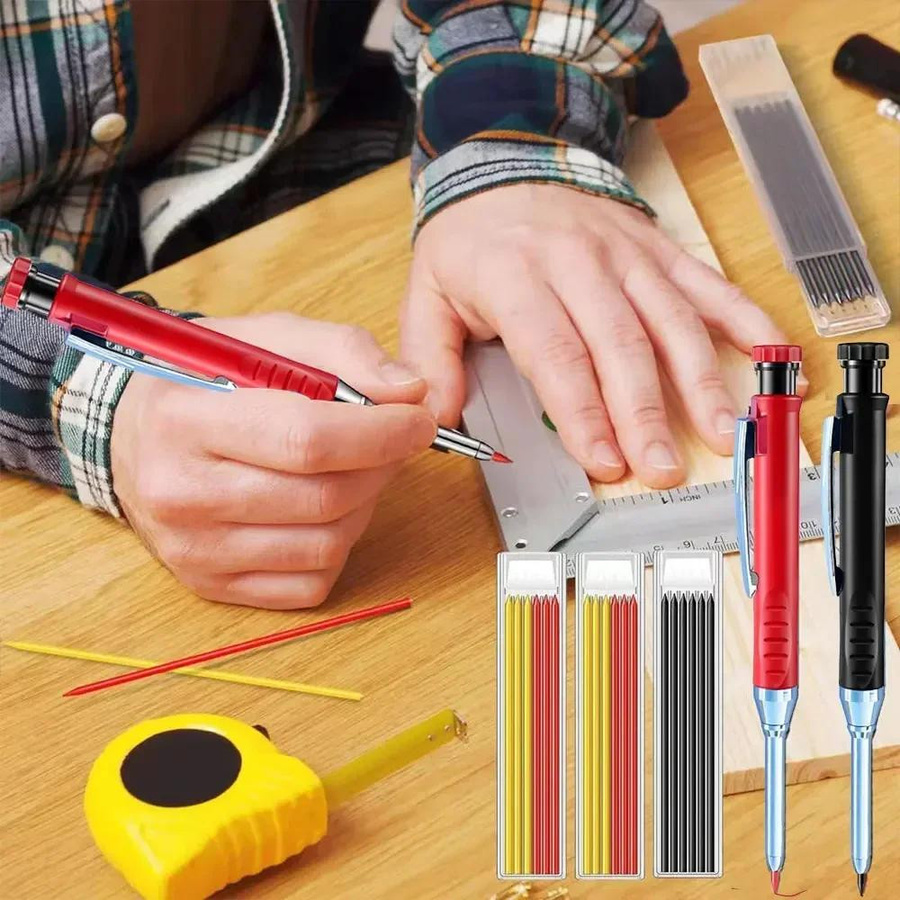 Yiran toy Zimmermann-Druckbleistift mit 2,8 mm Mine, 2B Graphit, ideal für Holzbearbeitung und Bauwesen - Bild 2
