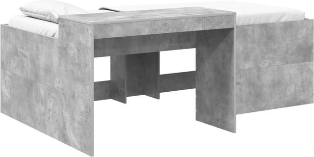vidaXL Hochbett mit Schreibtisch für Kinder in Betongrau, B/T/H: 100 x 200 x 142 cm - Bild 1