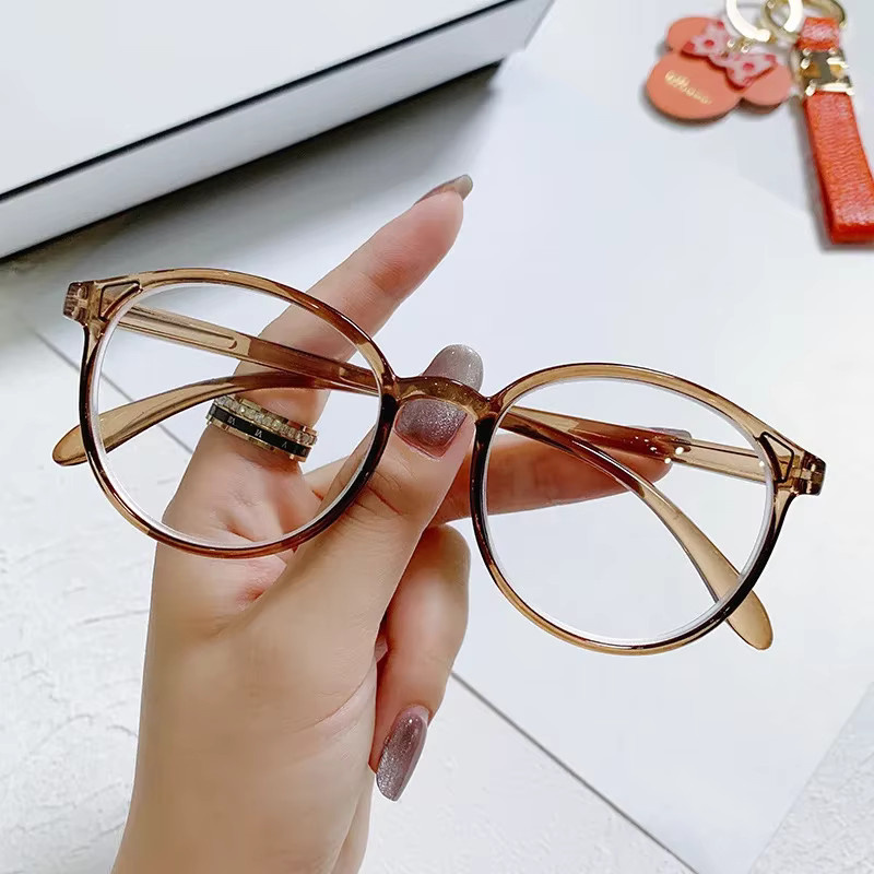 Ovale Korrektionsbrille, Unisex, Vollrand, Kunststoff, braun - Bild 2