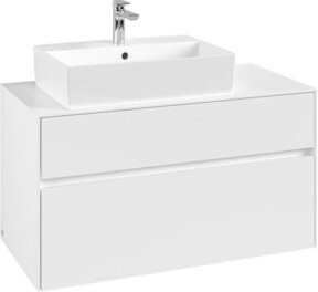 V&B Waschtischunterschrank Collaro mit WT links, Farbe: Weiß matt, B/T/H: 100 x 54,8 x 54,8 cm - Bild 1