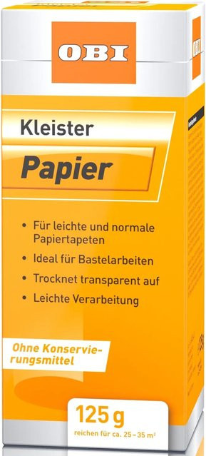 OBI Kleister für Papier mit synthetischem Harz, transparent trocknend, Weiß - Bild 1