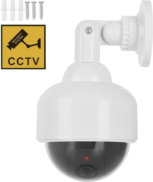 Honor Electronics Dummy-Überwachungskamera wasserdicht mit blinkendem roten LED-Licht in Rot und Weiß - Bild 1