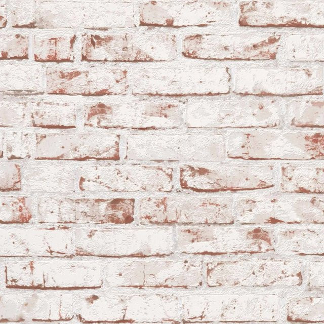 A.S. Création Bricoflor Vliestapete in Steinoptik mit 3D-Effekt, Farben: Weiß, Rot und Braun, Industrial Style Vintage Design für Wohnzimmer und Küche - Bild 1