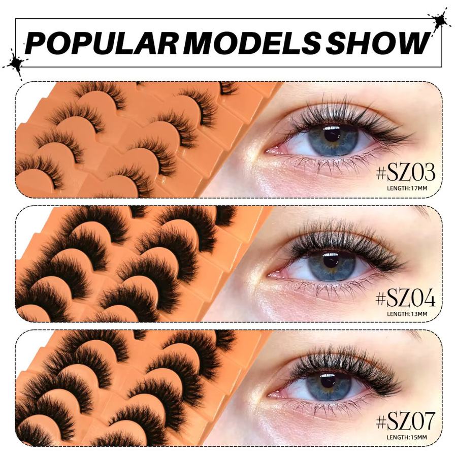 VELTRINAY Künstliche Wimpern, Wispy Strip Lashes, Cat-Eye, Volumen - Bild 5