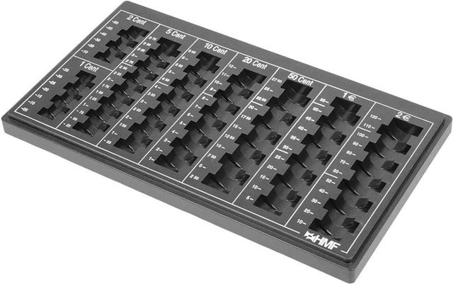 HMF 2600-02 Euro-Münzzählbrett Münzsortierer Schwarz B/T/H: 33 x 19 x 2 cm - Bild 1