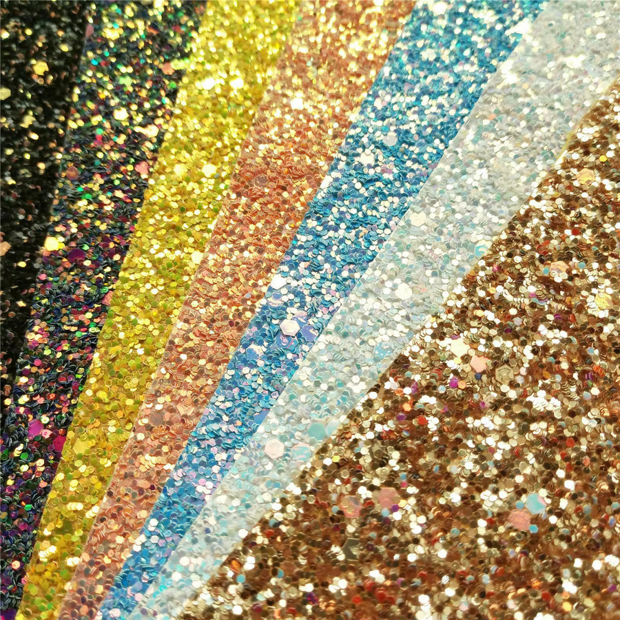 Mehrfarbiger Glitzerstoff in Hologramm-Optik und Regenbogenfarben aus Kunstleder und Vinyl für deine DIY-Projekte und Dekorationen - Bild 1