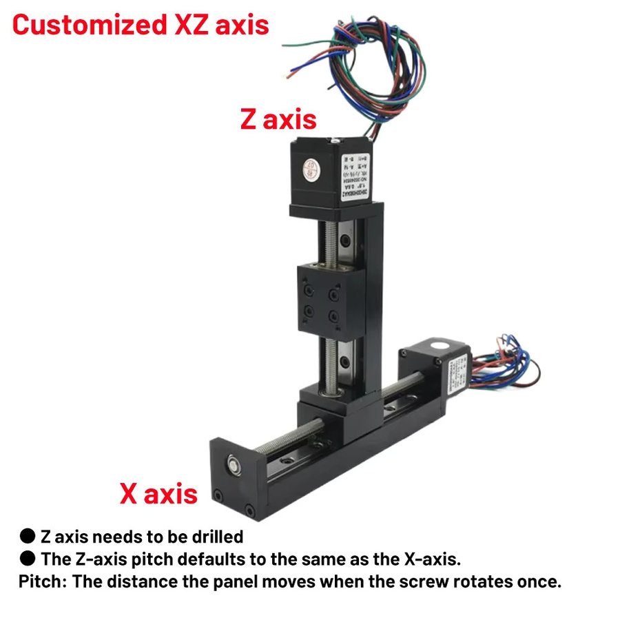 TEHIGHAUTO XY XZ Achse T-Typ Linearführungsschiene Mini motorisierter Schiebetisch mit 50-300 mm Hub und Nema11 28 mm Schrittmotor in Schwarz für DIY CNC und 3D-Drucker - Bild 3