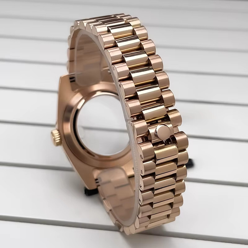 MACARLON Uhrenzubehör, Gehäuse, Edelstahl, Roségold, Diamant, 39 mm, Unisex - Bild 4