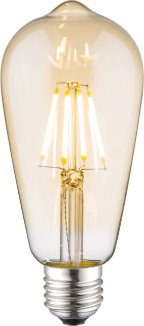 Just Light. LED Filament Leuchtmittel E27, 4 W, 400 lm, 2.700 K Warmweiß, dimmbar, transparent/gold - Bild 1