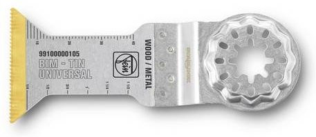 Fein E-Cut Universal Bimetall Sägeblatt mit Titanbeschichtung für Multitools, Silber, Breite: 44 mm - Bild 1