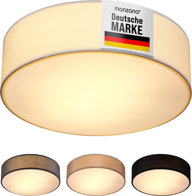 MONZANA Deckenlampe aus weißem Leinenstoff mit Durchmesser: 30 cm - Bild 1
