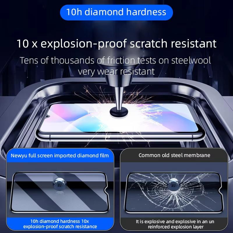 Xiaomi 9D Displayschutz aus gehärtetem Glas, Vollabdeckung, transparent, für Redmi Note 7 8 8T 9 10 11 12 13 14 15 Pro und Redmi 7 8 8A 9 9A 9C 10C 10A 12C 13C 14C 15C sowie Redmi Note 9S - Bild 2