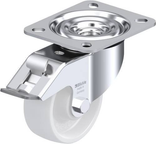 Blickle Lenkrolle L-PPN 80R-FI mit Feststeller, Farbe Weiß, Rad-Durchmesser: 80 mm, Tragfähigkeit: 120 kg - Bild 1