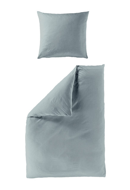 BIERBAUM Bettwäsche Musselin aus Baumwolle, Blau, B/H: 200 x 220 cm und B/H: 80 x 80 cm - Bild 1