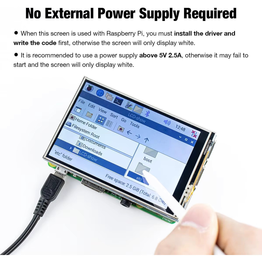 AOKIN 3,5 Zoll Touchscreen Display Modul für Raspberry Pi mit 320x480 TFT Touch Screen und Touch Pen - Bild 3
