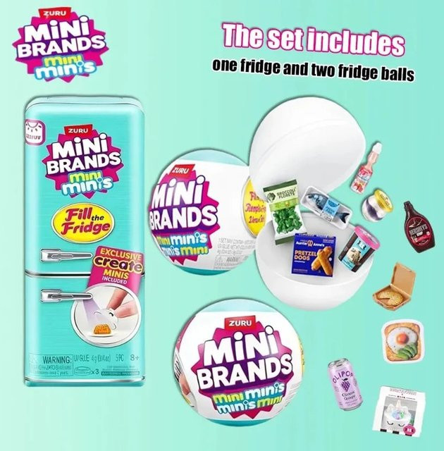 ZURU Mini Brands Mini-Kühlschrank-Set, Puppenhaus, Überraschungsbox - Bild 1