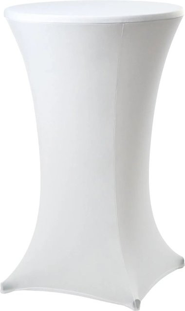TRUTZHOLM Stehtischhusse aus Jersey in Weiß, elastische Stretch-Tischdecke für runde Tische mit Durchmesser: 80 cm - Bild 1
