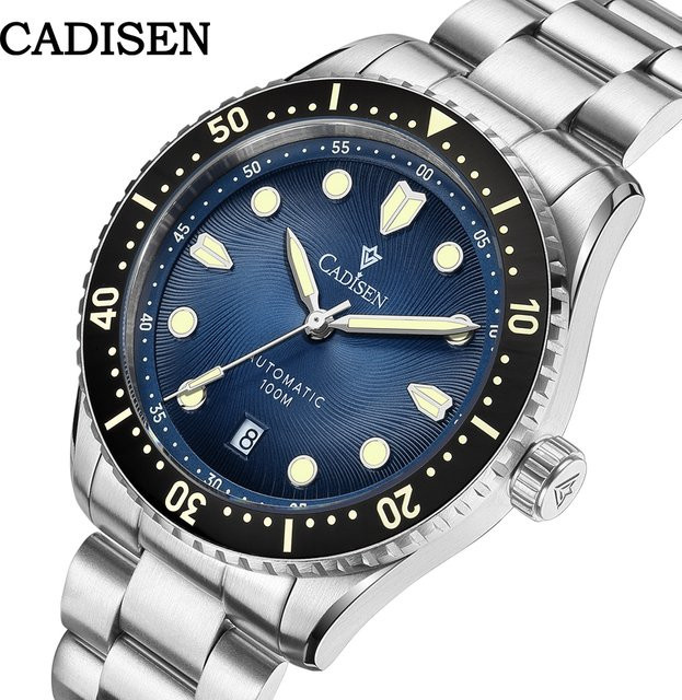 CADISEN Armbanduhr Automatik, Edelstahl, Blau, Saphirglas, Herren - Bild 1