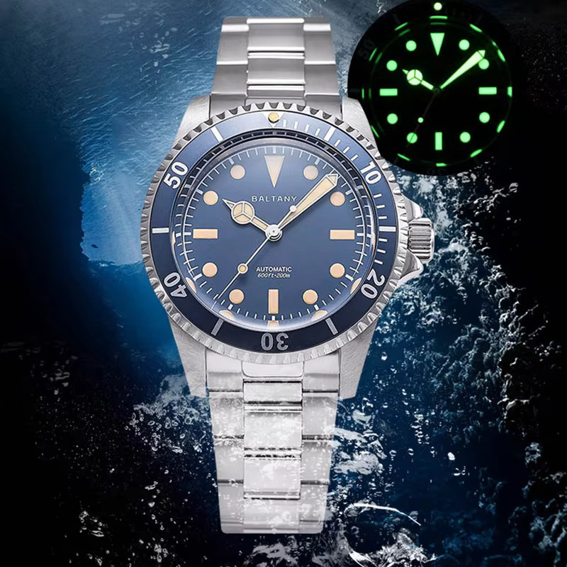 Baltany Armbanduhr Automatik, Edelstahl, Blau, 39 mm, Herren - Bild 3