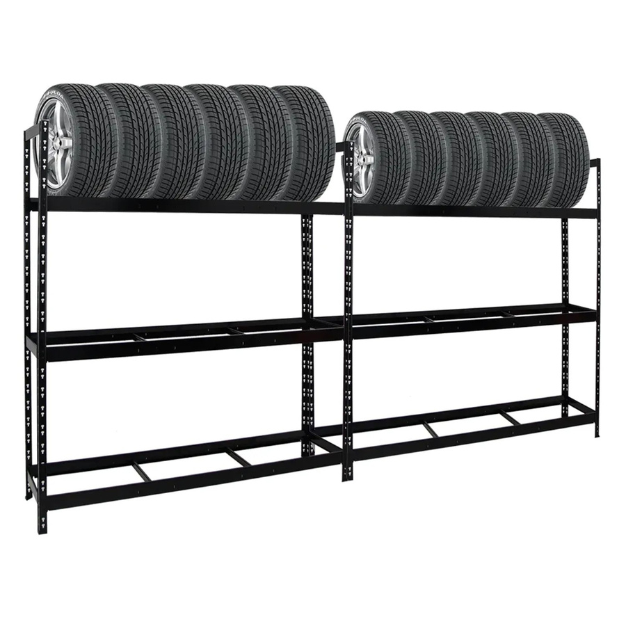 2er Set PROREGAL Reifenregal Tiger XL aus Stahl in Schwarz, H x B x T: 200 x 180 x 45 cm - Bild 2