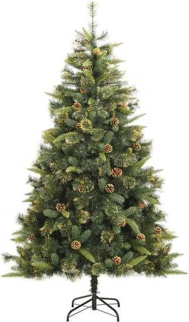 vidaXL Künstlicher Weihnachtsbaum mit Zapfen in Grün, Höhe: 240 cm - Bild 1