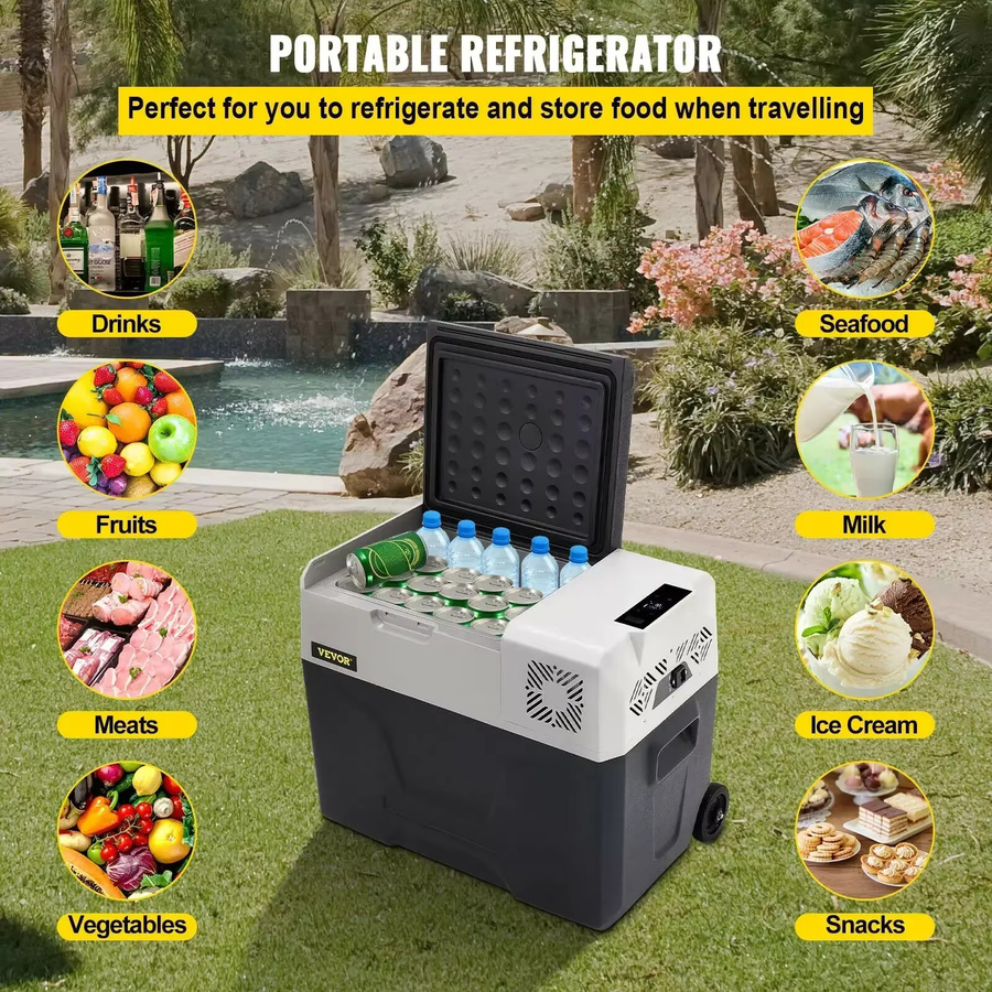 VEVOR Tragbarer Mini-Autokompressor-Kühlschrank für Camping und Picknick, 12V/24V DC und 220V AC, 45,6 Liter - Bild 2