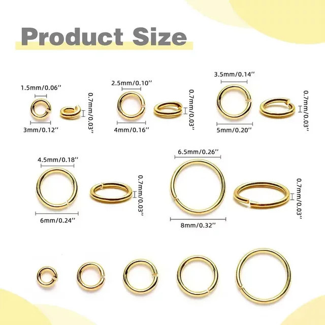 SMI Fine Biegeringe, 18 Karat vergoldet, 3–8 mm, 100 Stück - Bild 1