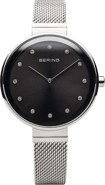 Bering Damenuhr, Quarz, Edelstahl, Schwarz, 34 mm, Saphirglas - Bild 1