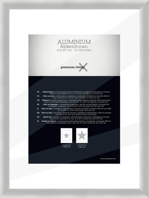 Premium Living Bilderrahmen aus Aluminium in Silber, B/H: 29,7 x 42 cm - Bild 1