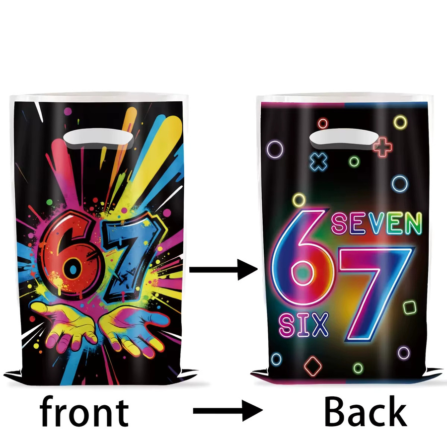 Color Focus Fluoreszierende Linien Geschenktüten aus Papier für Party und Geburtstag, Mehrfarbig - Bild 4