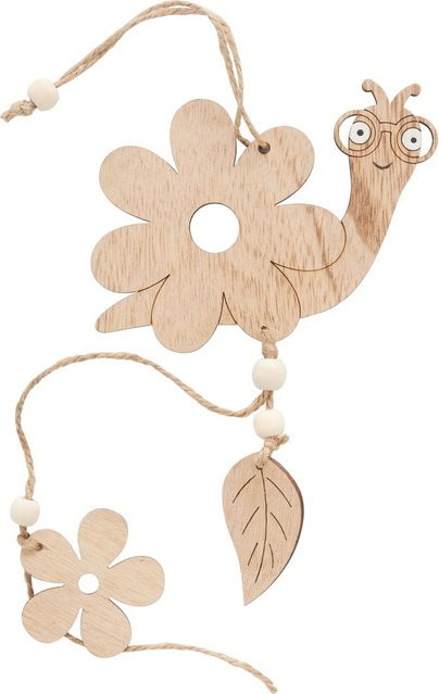 VBS Holz-Anhänger Schnecke Willi in Beige aus Sperrholz mit Juteband - Bild 1