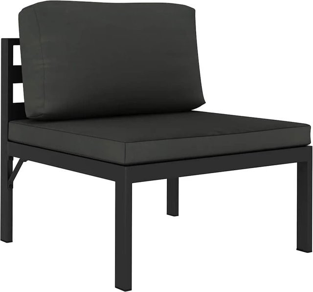 vidaXL Modular-Sofa-Mittelteil mit Kissen aus Aluminium und Stoff in Anthrazit B/T/H: 70,0 x 64,5 x 64,5 cm - Bild 1