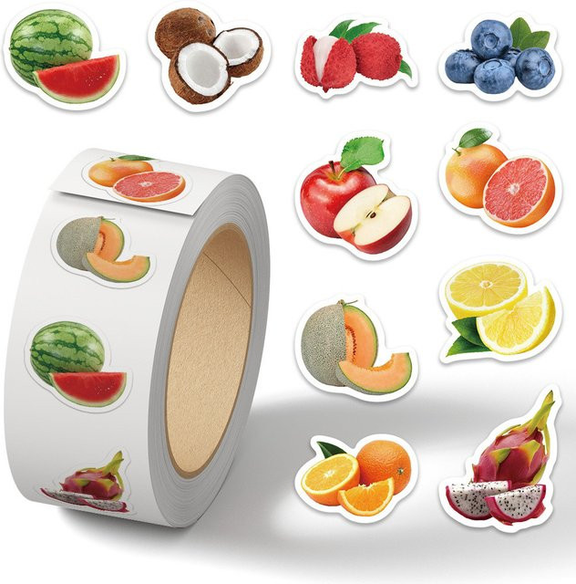 500 Stück Obst-Thema Aufkleber Multicolor aus Papier für Laptop, Tagebuch und Skateboard von RecordingYourLife Store - Bild 1
