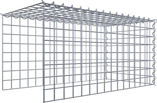 Gabiona Anbaukorb Raised Bed aus Stahl in Silbergrau, B/T/H: 40 x 80 x 40 cm, Maschenweite 5 x 5 cm - Bild 1