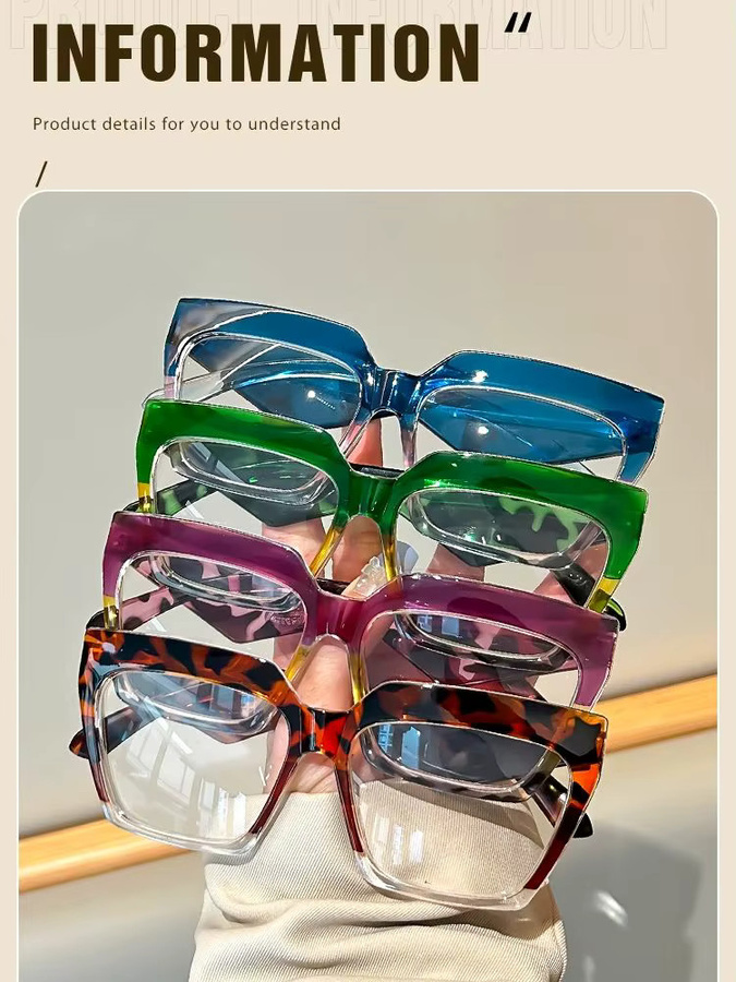 Oyalie Lesebrille, Vollrand, quadratisch, Kunststoff, Kontrastfarben - Bild 2