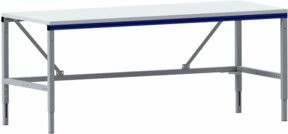 Rocholz Grundtisch SYSTEM FLEX höhenverstellbar B/T: 200 cm x 80 cm, Höhe: 69 cm bis 96 cm, Farben: RAL 9006 und RAL 5010 - Bild 1