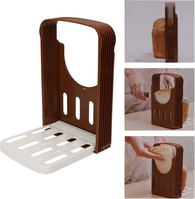 NICEYARD Faltbarer Brot-Slicer aus Kunststoff in Braun zur gleichmäßigen Schneidehilfe für Toast und Laibe - Bild 1