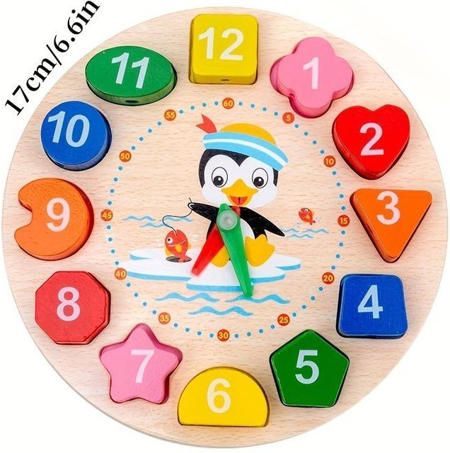 Kidsly Montessori Holzform Farbsortierung Uhr Puzzle, ab 3 Jahre - Bild 1
