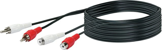 Schwaiger Audio Verlängerungskabel 5 m in Schwarz, Rot oder Weiß - Bild 1