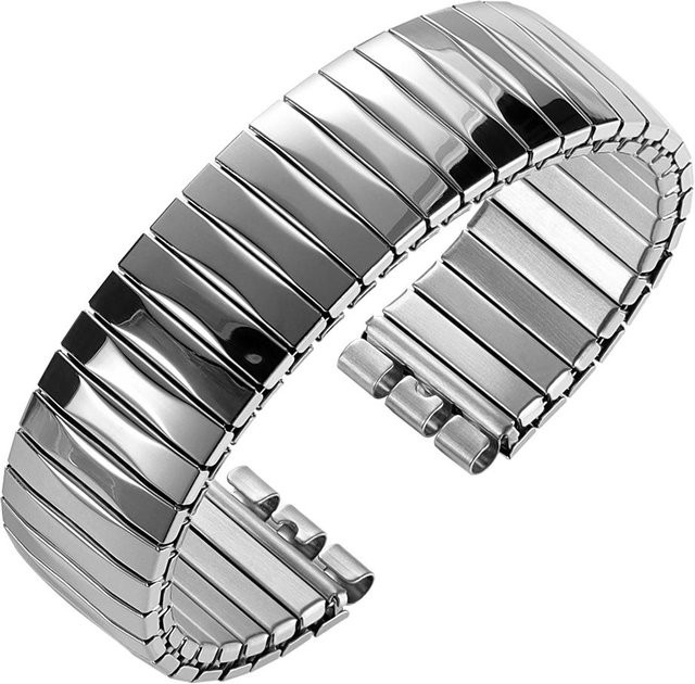 qinband Uhrenarmband Edelstahl, Silber, 17mm 20mm, Unisex - Bild 1