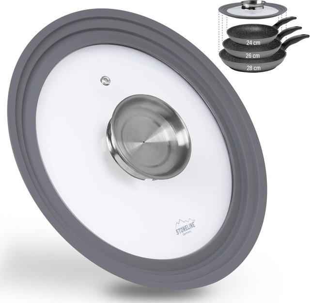 STONELINE Universal Glasdeckel mit Aroma-Funktion, Grau, Durchmesser: 28 cm - Bild 1