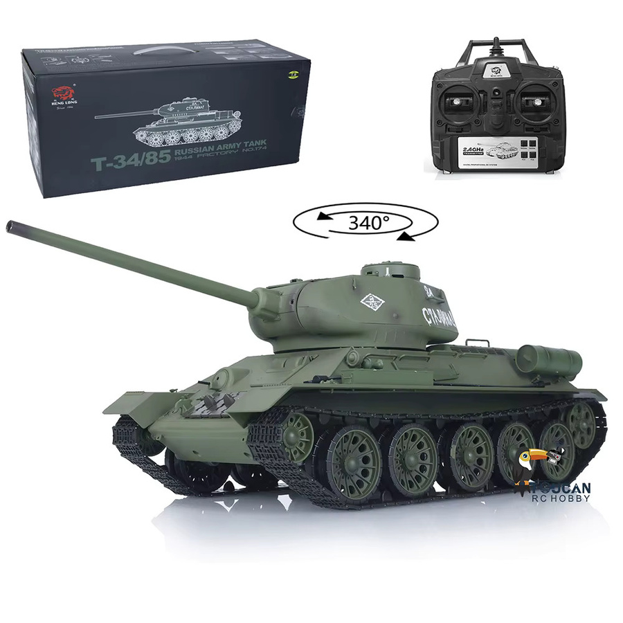 Heng Long Sowjetischer T34-85 RC Panzer Modell, 1:16, Kunststoff, Grün - Bild 4