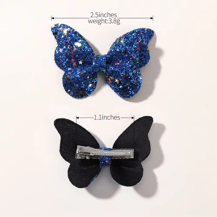 Haar Clips Doppel Schmetterling, Pailletten, Kinder - Bild 2