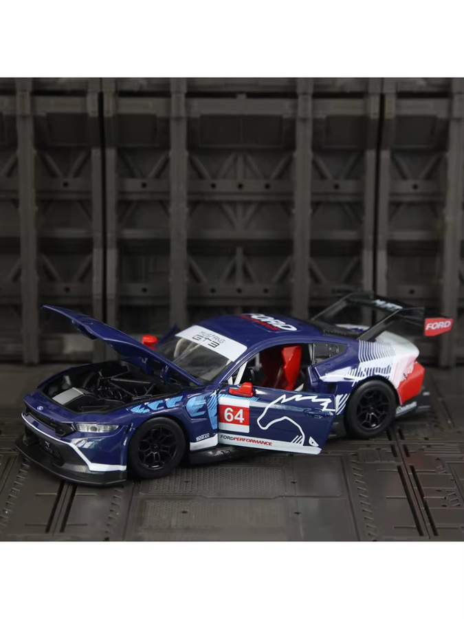MAKEDA Mustang GT3 Rally Racing, Legierungsautomodell, 1:24, mit Licht und Ton - Bild 2
